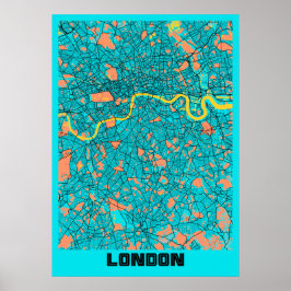 London - Förenade kungariket Gloria City Karta Poster