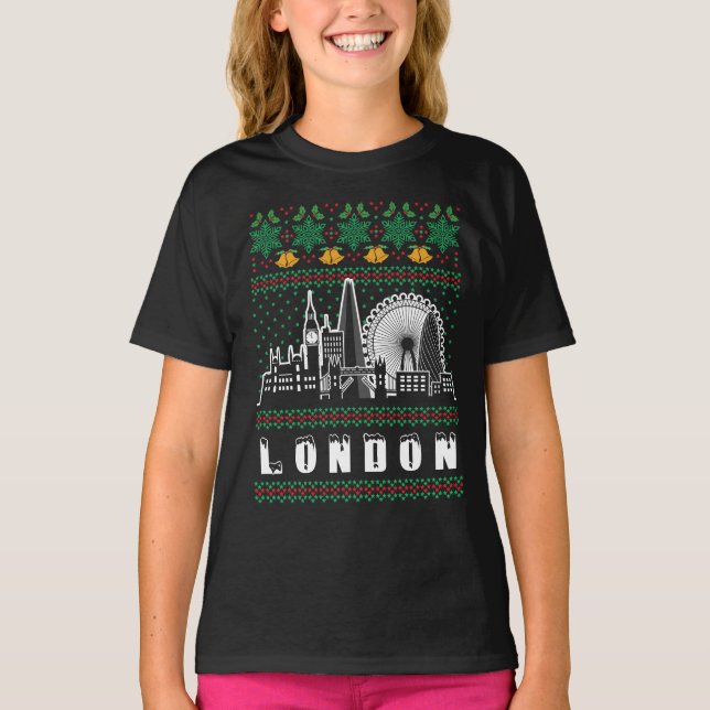 London Förenade kungariket God jul T Shirt (Framsida)