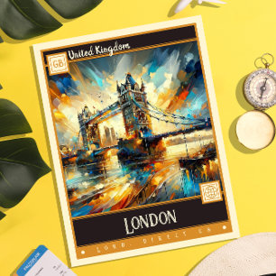 London, Förenade kungariket Måla Vintage Vykort