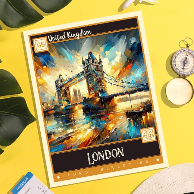 London, Förenade kungariket | Måla Vintage Vykort (Skapare uppladdad)