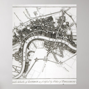 London Fortifications in 1642 and 1643, 1738 Poster
