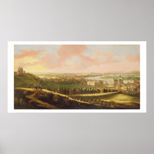 London från Greenwich Backe, c.1680 (olja på canva Poster