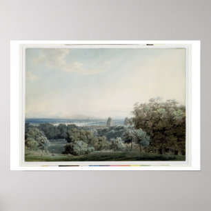 London från Greenwich Backe, c.1791 (w/c, Black bl Poster