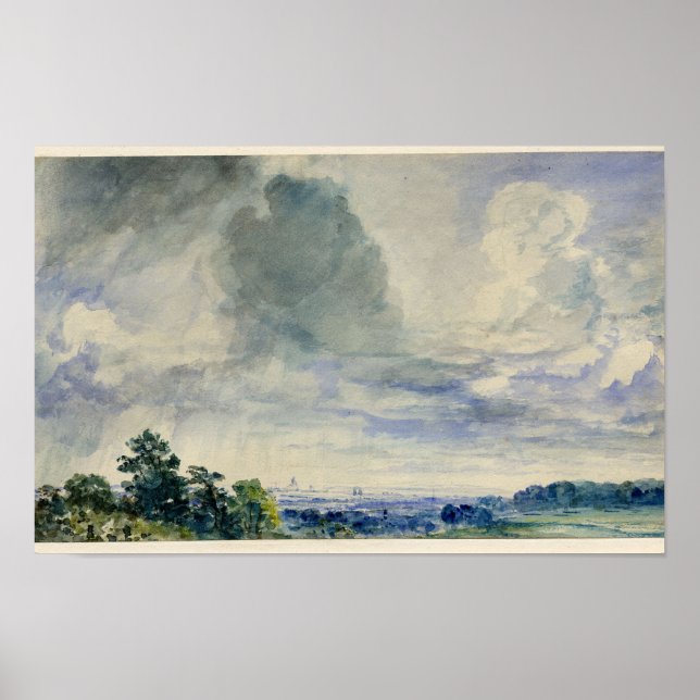 London från Hampstead Heath (John Constable) Poster (Framsidan)