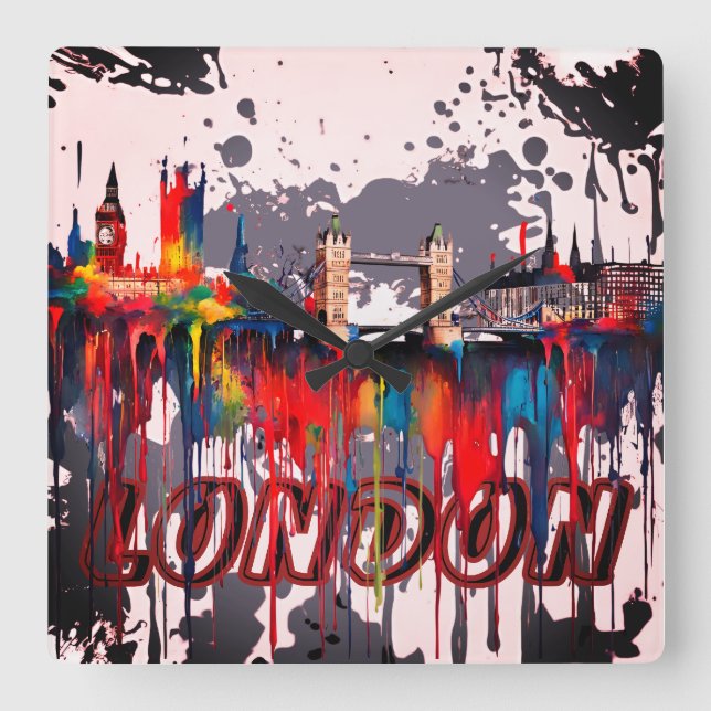 LONDON FYRKANTIG KLOCKA (Framsida)