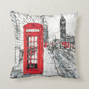 London gata, dekorativ kudde 16" x 16",