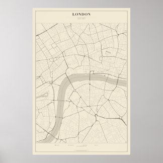 London Gatukartaaffisch Poster