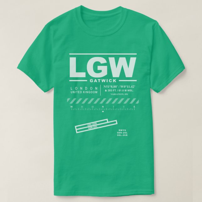 London Gatwick Airport LGW T-Shirt (Design framsida)
