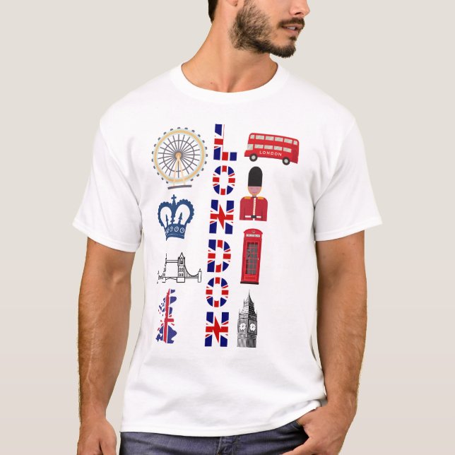London-gåva eller souvenir t shirt (Framsida)