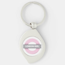 London Girl Underground Tube Sign Keychain