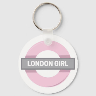 London Girl Underground Tube Sign Nyckelring