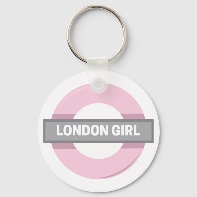 London Girl Underground Tube Sign Nyckelring (Framsida)