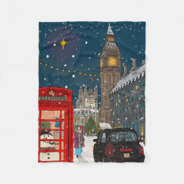 London God natt, Cityscape Retro-inspirerat Fleecefilt