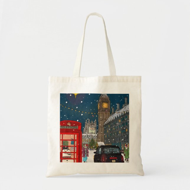 London God natt, Cityscape Retro-inspirerat Tygkasse (Framsidan)