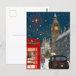 London God natt, Cityscape Retro-inspirerat Vykort