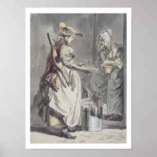 London Gråter: A Milkmaid, c.1759 (penna & bläck p Poster
