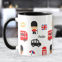 London Guards Buss Namn Monogram British England Mugg