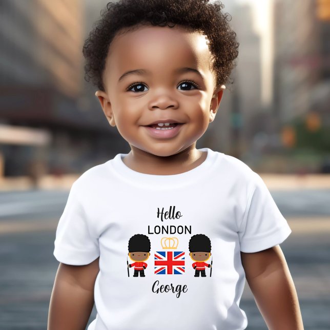 London Guards Mörk Skin Namn Småbarn T-Shirt (London Guards Dark Skin Name Toddler T-Shirt)