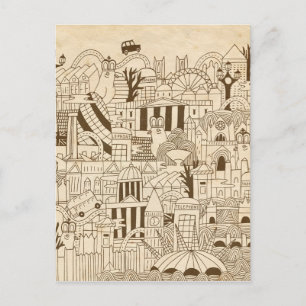 London Hand plockade på gammal Papper Vykort