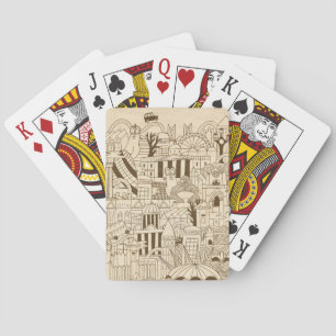 London hand plockade på gammalt papper casinokort