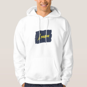 London Handskriftlig Gult Typography Hoodie