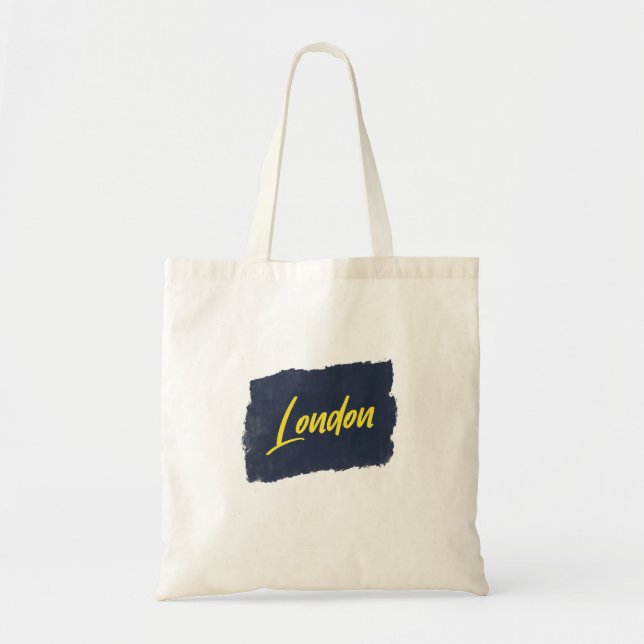 London Handskriftlig Gult Typography Tygkasse (Framsidan)