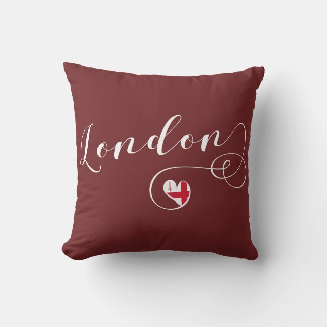 London Heart Dekorativ kudde, Storbritannien Kudde (Framsida)