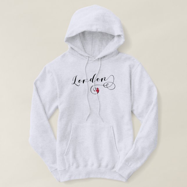 London Heart Hoodie, Underbara Storbritannien, För Sweatshirt (Design framsida)