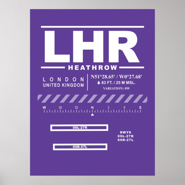 London Heathrow Airport LHR Poster (Framsidan)