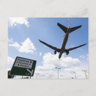 London Heathrow Jet Landing Vykort