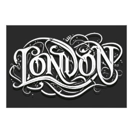 London Heavy Metall Calligraphy - London Metalhead Fototryck