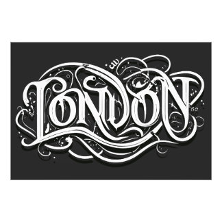 London Heavy Metall Calligraphy - London Metalhead Fototryck
