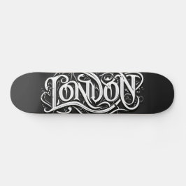 London Heavy Metall Calligraphy - London Metalhead Mini Skateboard Bräda 18,5 Cm