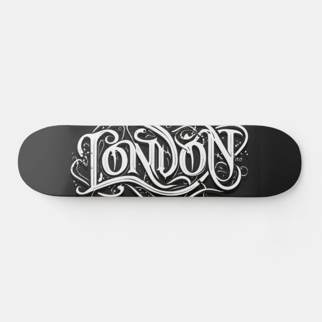 London Heavy Metall Calligraphy - London Metalhead Mini Skateboard Bräda 18,5 Cm (Horz)