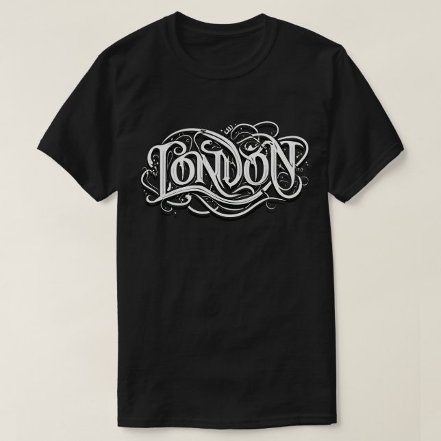 London Heavy Metall Calligraphy - London Metalhead T Shirt (Design framsida)