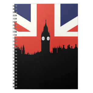 London horisont den brittiska flagga anteckningsbok