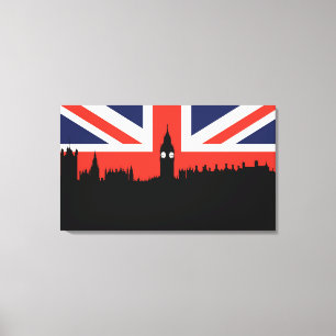 London horisont   den brittiska flagga canvastryck