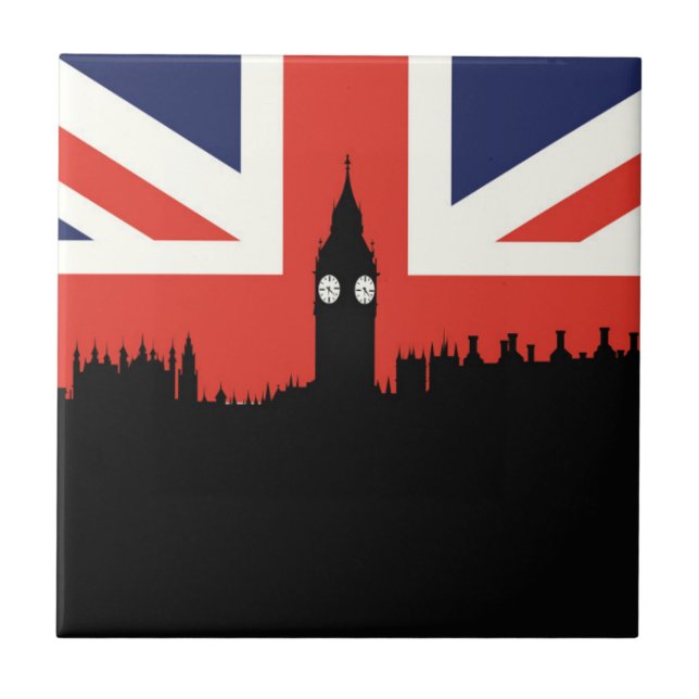 London horisont | den brittiska flagga kakelplatta (Framsidan)