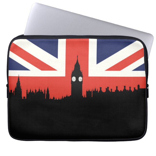 London horisont | den brittiska flagga laptop fodral (Framsidan)