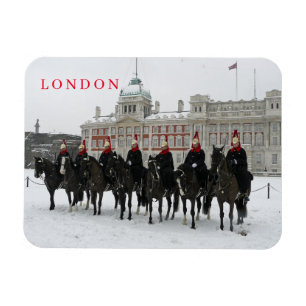 London Household Cavalry i snö kylmagnet Magnet