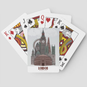 London i Clouds Red and Grönt Casinokort