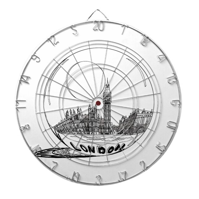 London i ett glas boll . darttavla (Framsidan)