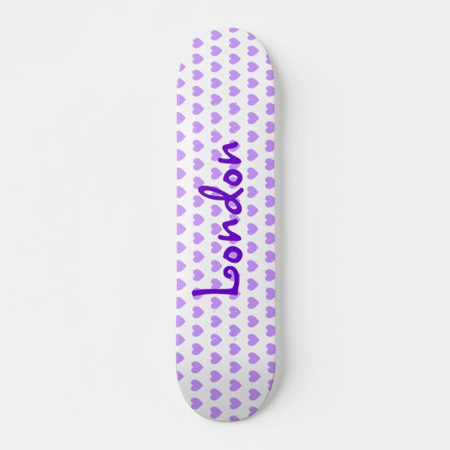 London i Lila Mini Skateboard Bräda 18,7 Cm (Framsida)
