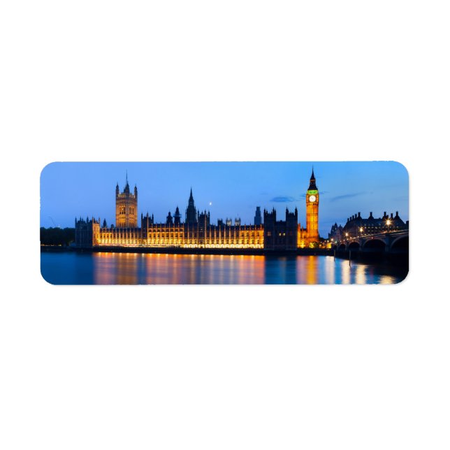 London i natt returadress etikett (Framsidan)