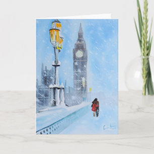 London i snön helgkort