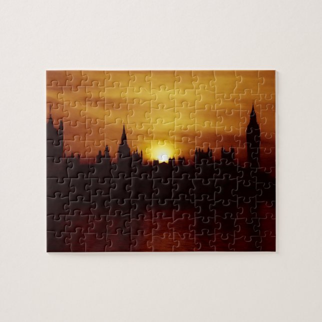 London i Sunset - parlamentet - 8x10 - 110 pc Pussel (Horisontell)