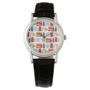 London Icon och Corgi Collage Mönster Armbandsur