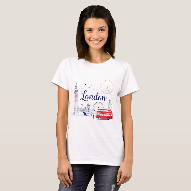 London Iconic Landmarks T-Shirt (Hel framsida)