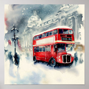 London Iconic Red Dubbla-Decker Buss, (I) Poster