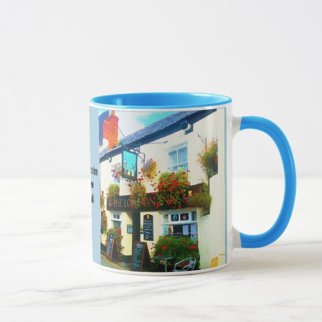 London Inn Padstow Cornwall Watercolor Mugg (Höger)